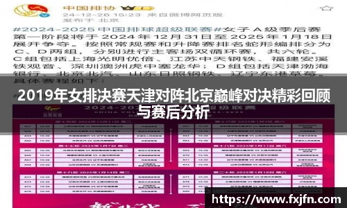 2019年女排决赛天津对阵北京巅峰对决精彩回顾与赛后分析